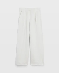 Wide Leg Linen Blend Trouser