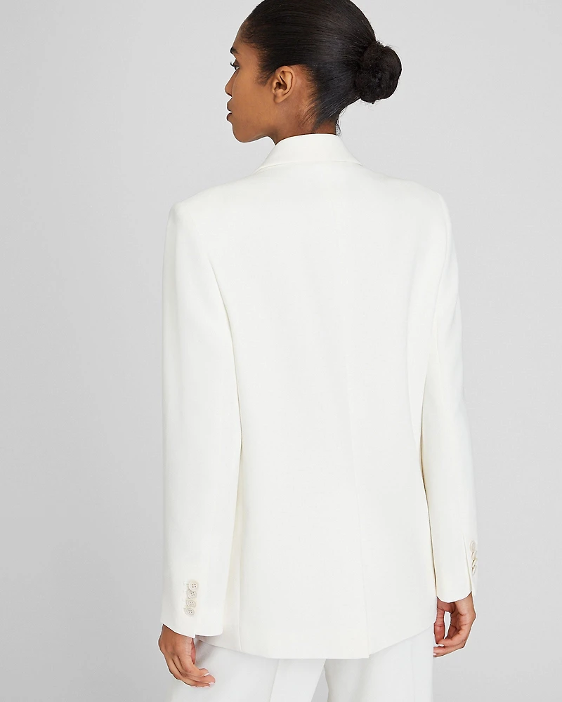 Relaxed Double Breasted Crepe Blazer