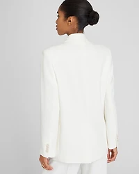 Relaxed Double Breasted Crepe Blazer