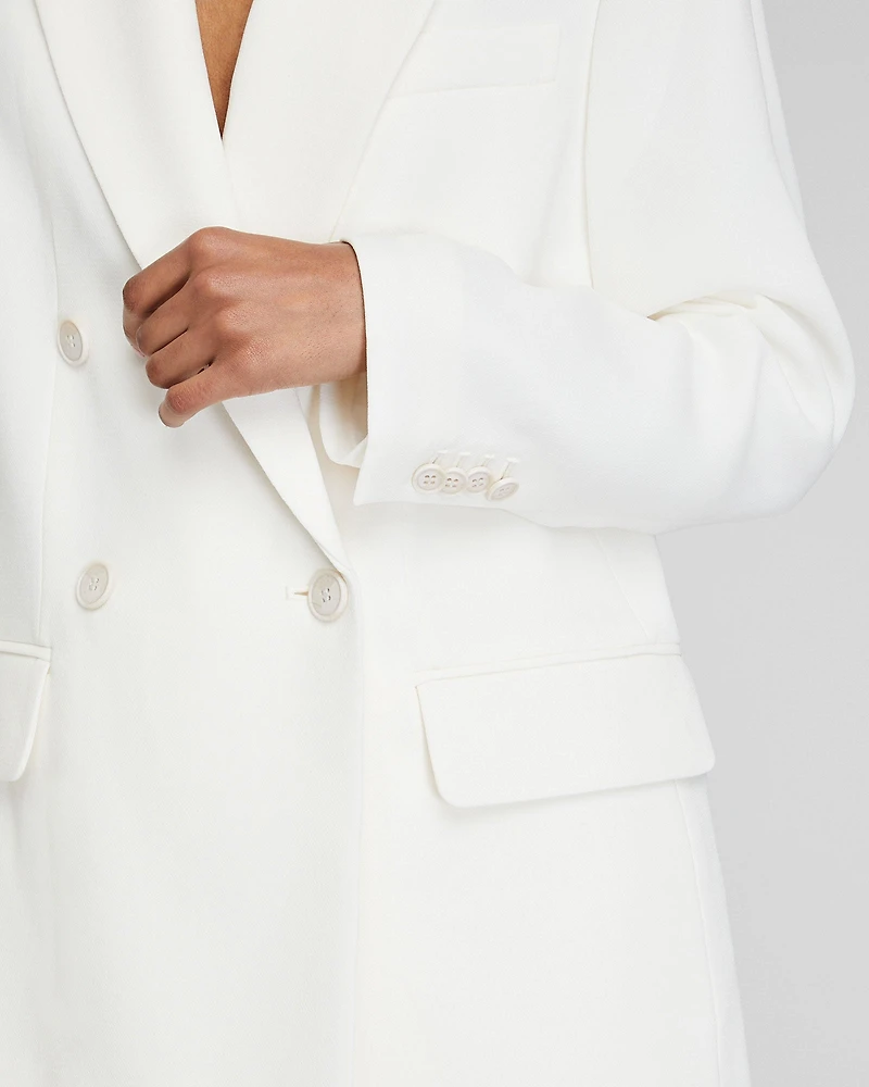 Relaxed Double Breasted Crepe Blazer