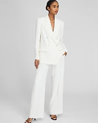 Relaxed Double Breasted Crepe Blazer