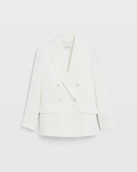 Relaxed Double Breasted Crepe Blazer