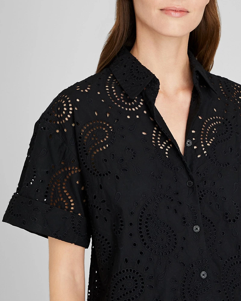 Eyelet Shirt Dress
