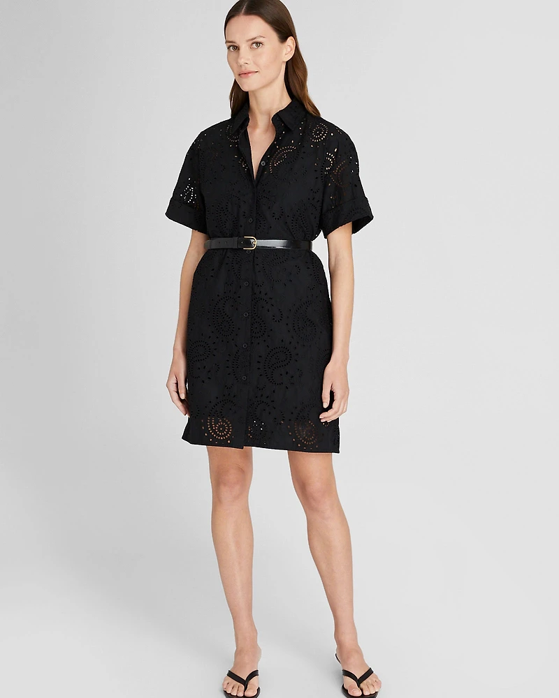 Eyelet Shirt Dress
