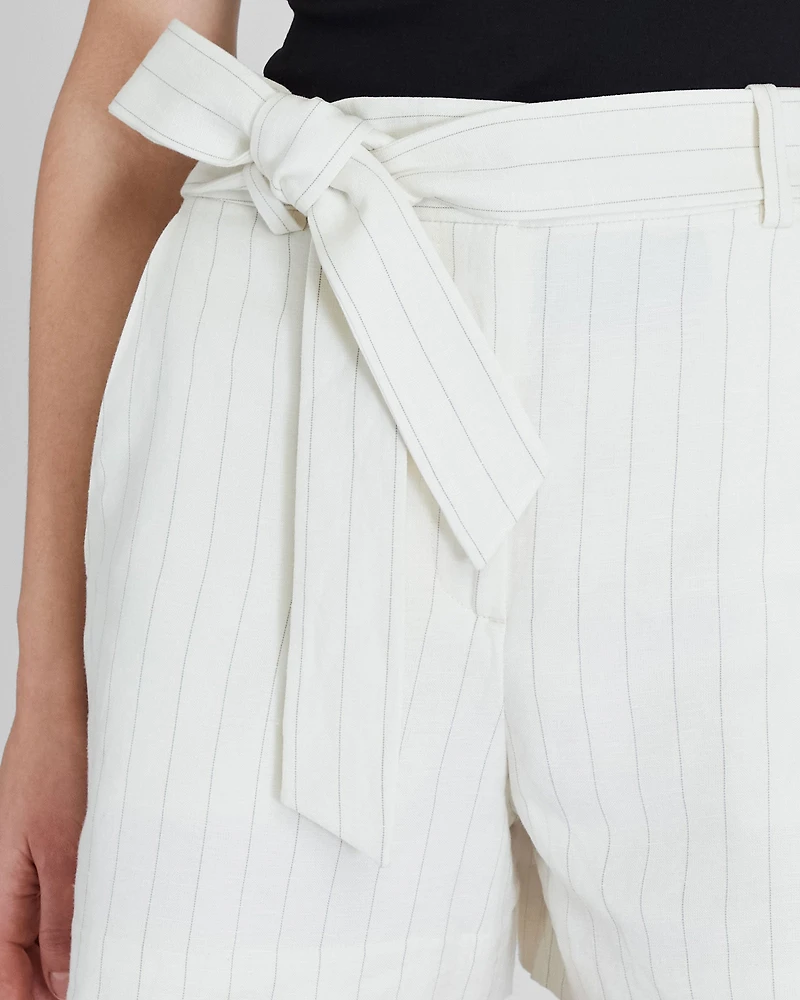 Pinstripe Linen Blend Short