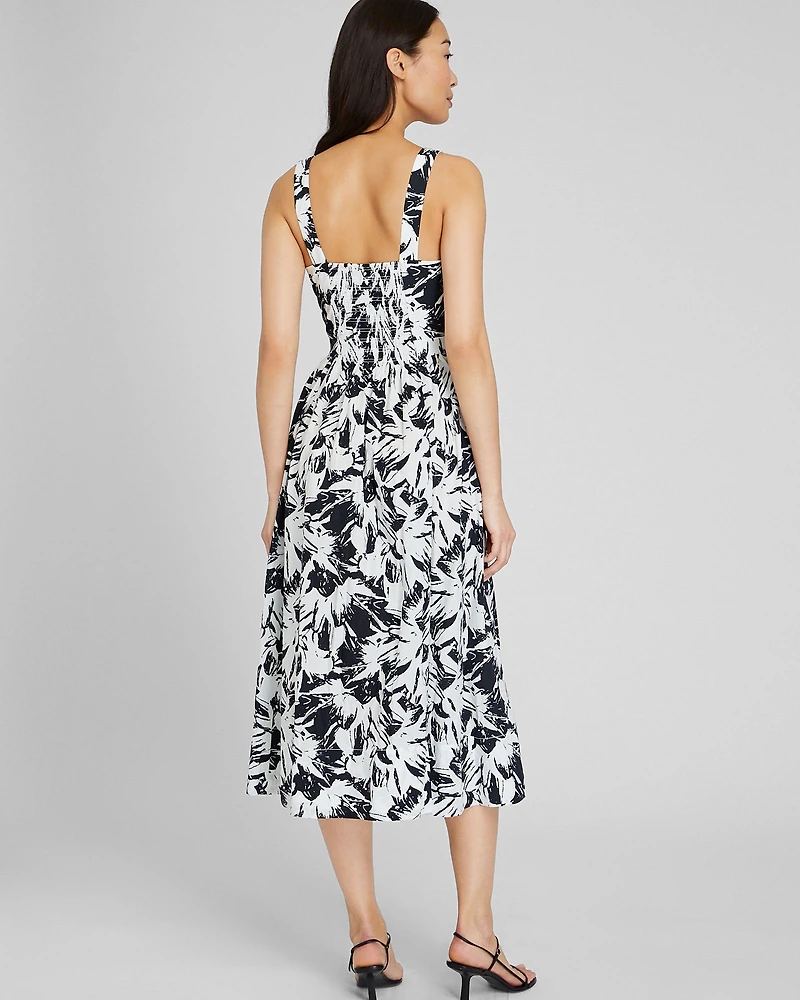 Square Neck Midi Day Dress