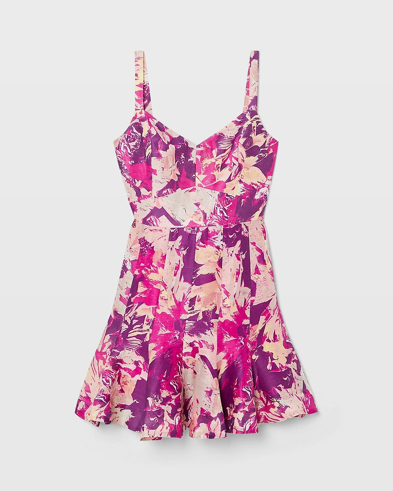 Fluted Hem Mini Dress