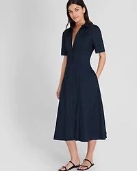 Cotton Poplin Midi Shirt Dress