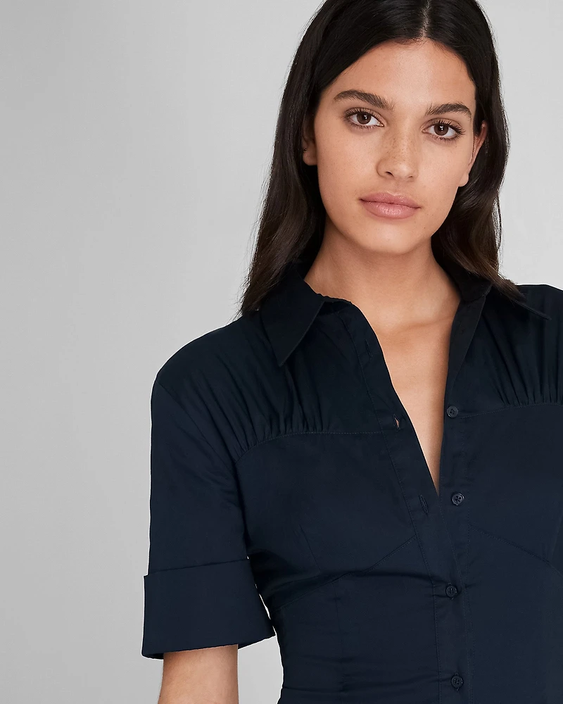 Cotton Poplin Midi Shirt Dress