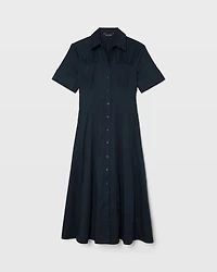 Cotton Poplin Midi Shirt Dress