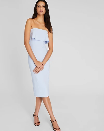Tiered Overlay Tube Dress