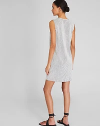 Sleeveless Textured Stripe Dress