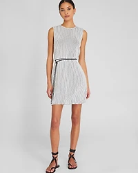 Sleeveless Textured Stripe Dress