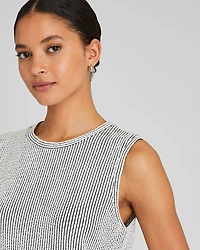 Sleeveless Textured Stripe Dress