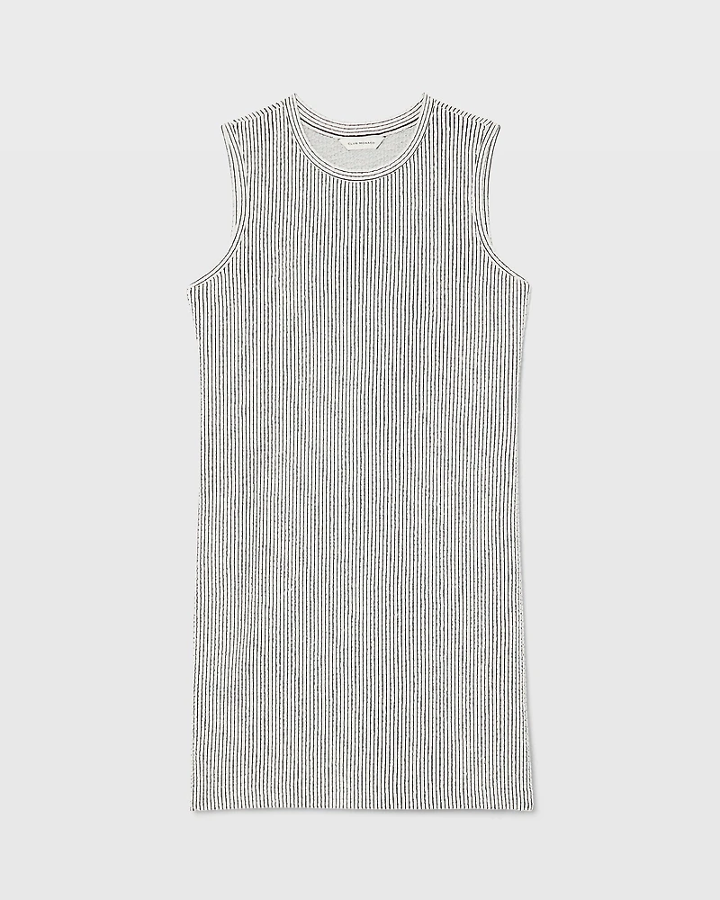 Sleeveless Textured Stripe Dress