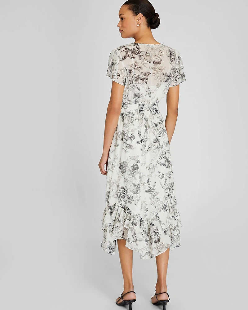 Handkerchief Hem Midi Dress