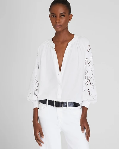Eyelet Sleeve Top