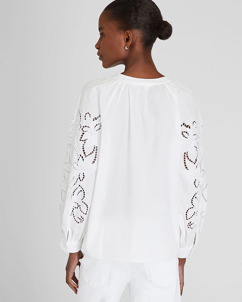 Eyelet Sleeve Top