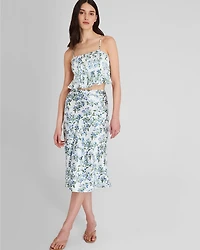 Silk Charmeuse Cropped Flounce Tank