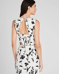 Printed V-Neck Shell Top