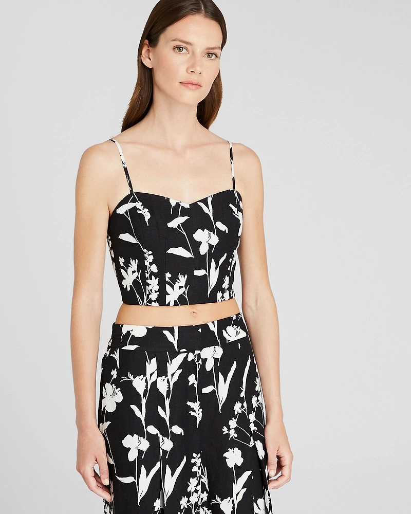 Printed Smocked Bandeau Top