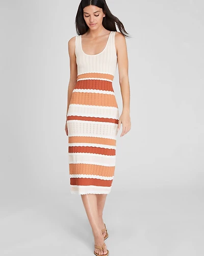 Mixed Stitch Midi Dress