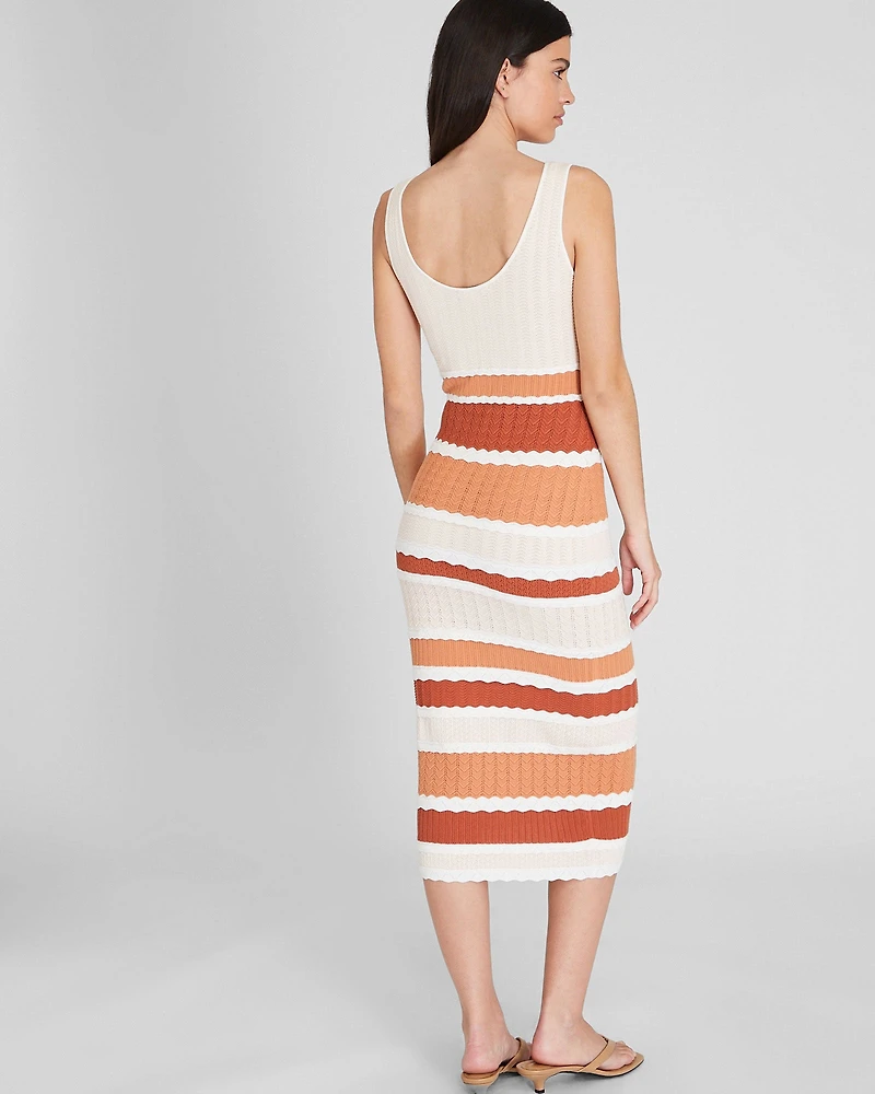Mixed Stitch Midi Dress