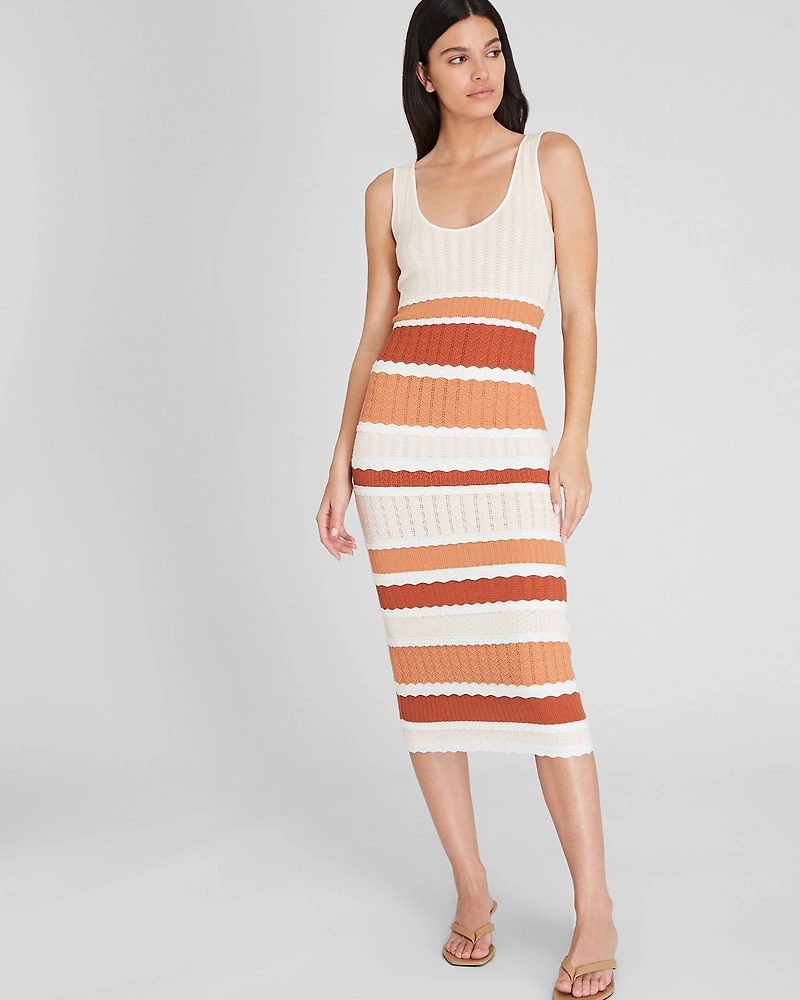 Mixed Stitch Midi Dress
