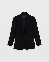 Relaxed Single Breasted Crepe Blazer