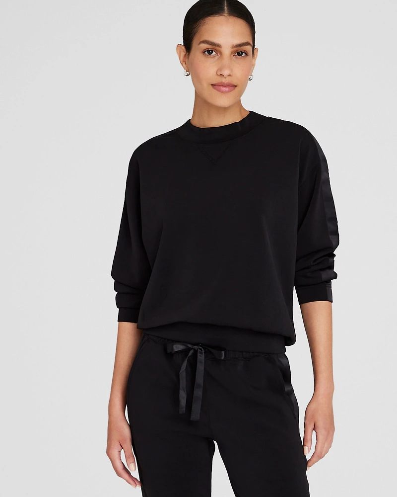 Satin Stripe Sweatshirt