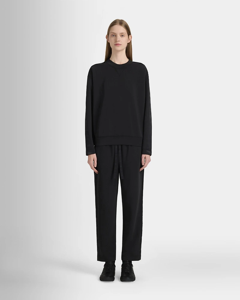 Satin Stripe Sweatshirt