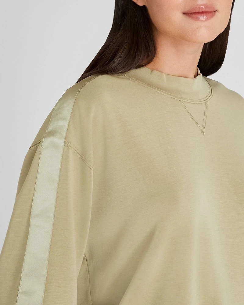 Satin Stripe Sweatshirt