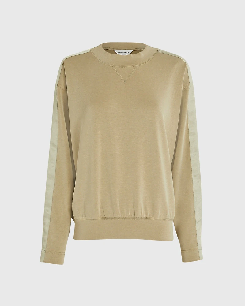 Satin Stripe Sweatshirt