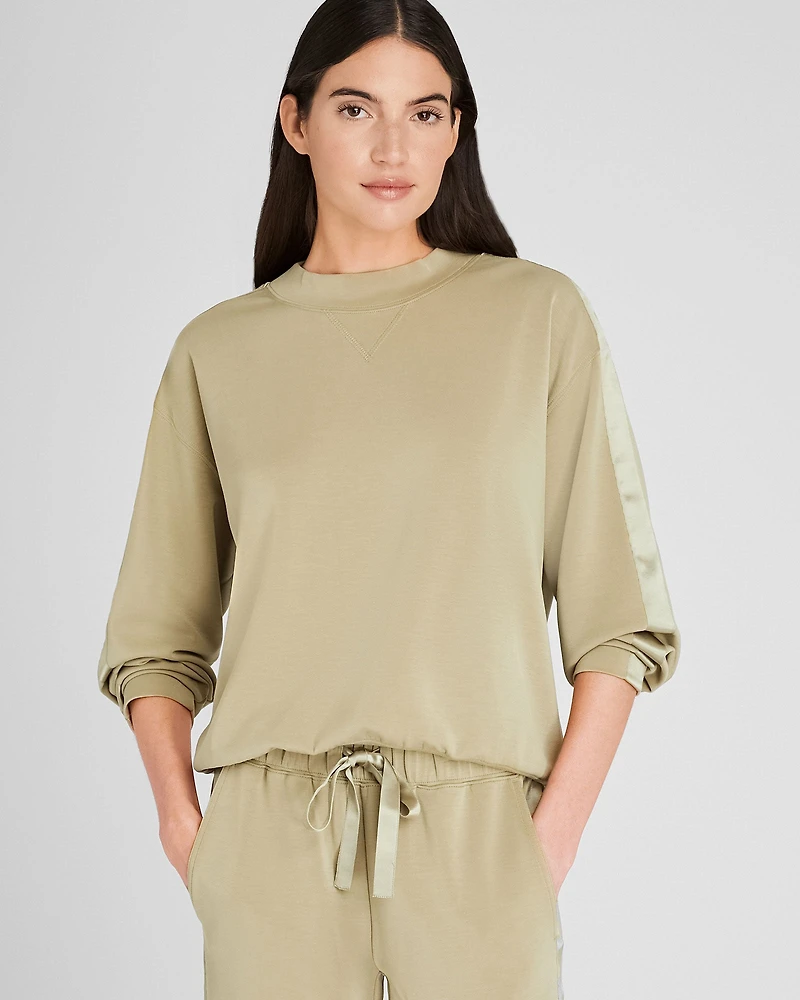 Satin Stripe Sweatshirt