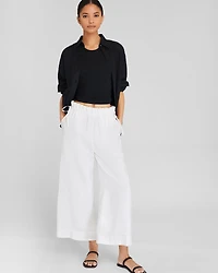 Cropped Linen Side Tie Pant