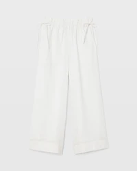 Cropped Linen Side Tie Pant