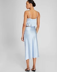 Silk Charmeuse Midi Skirt