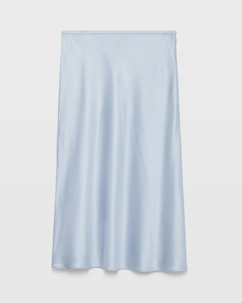Silk Charmeuse Midi Skirt