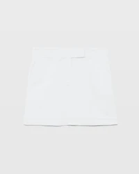 Trouser Style Linen-Blend Mini Skirt