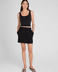 Trouser Style Suiting Mini Skirt