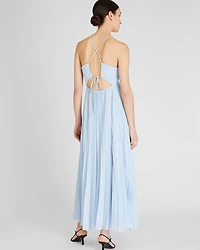 Pleated Tie Back Maxi Dress