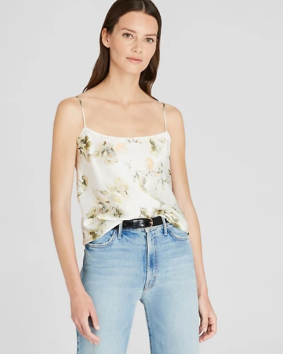 Floral Silk Charmeuse Cami