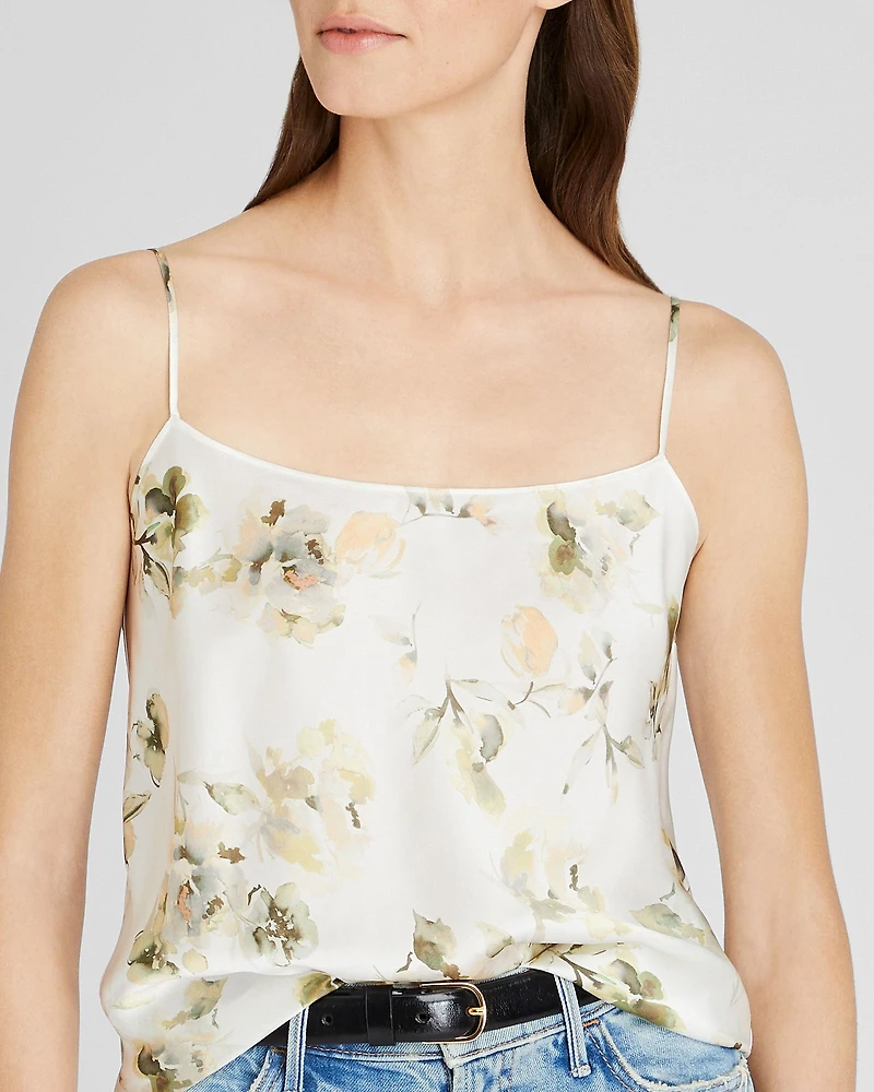 Floral Silk Charmeuse Cami