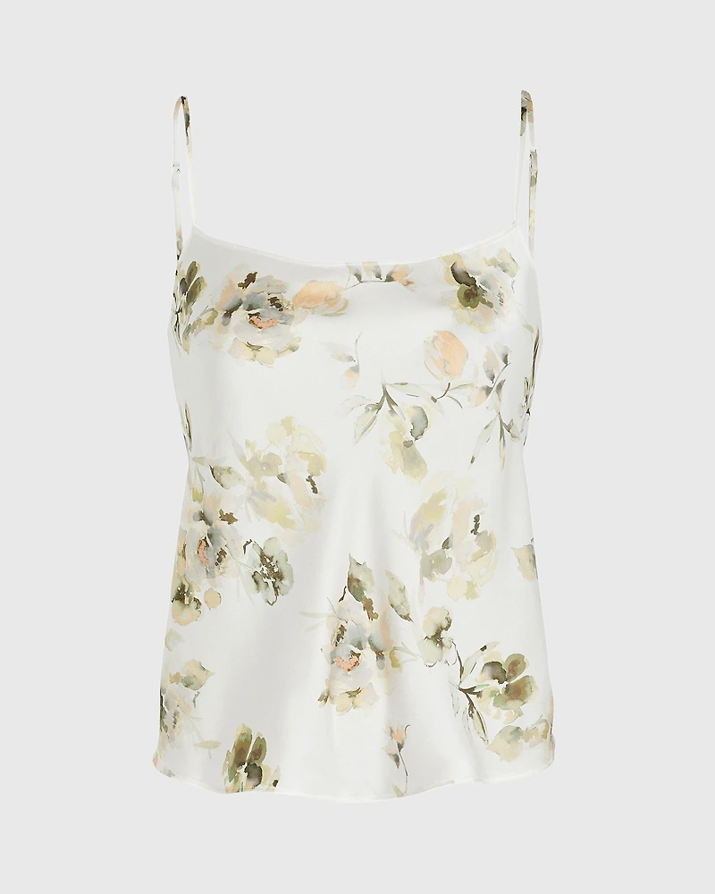 Floral Silk Charmeuse Cami