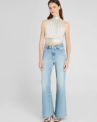 Silk Charmeuse Tie Halter Top