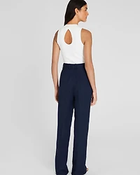 Pleated Linen Blend Trouser