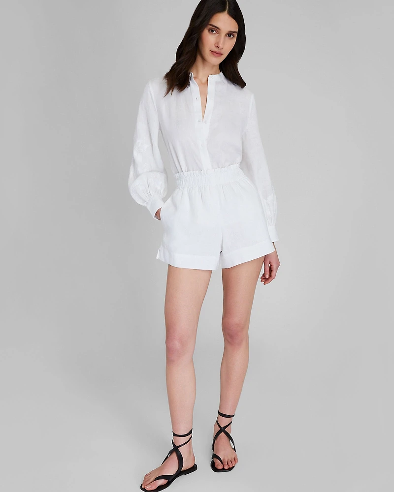 Linen Blend Pull-On Short