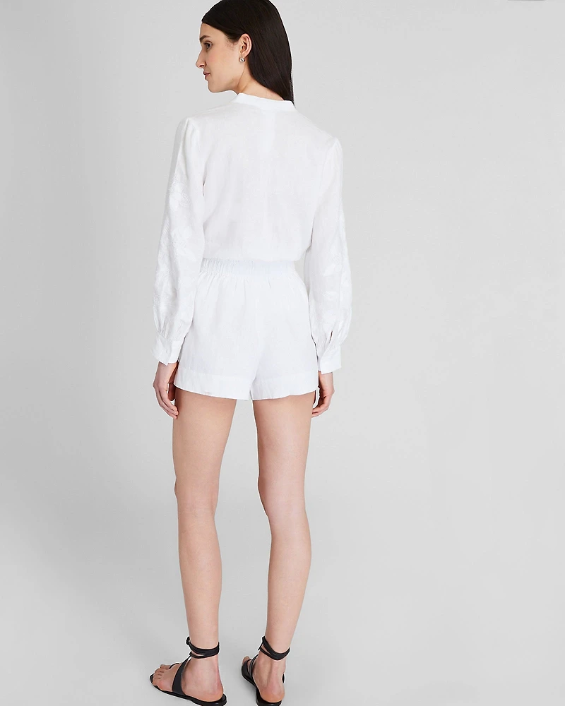 Linen Blend Pull-On Short