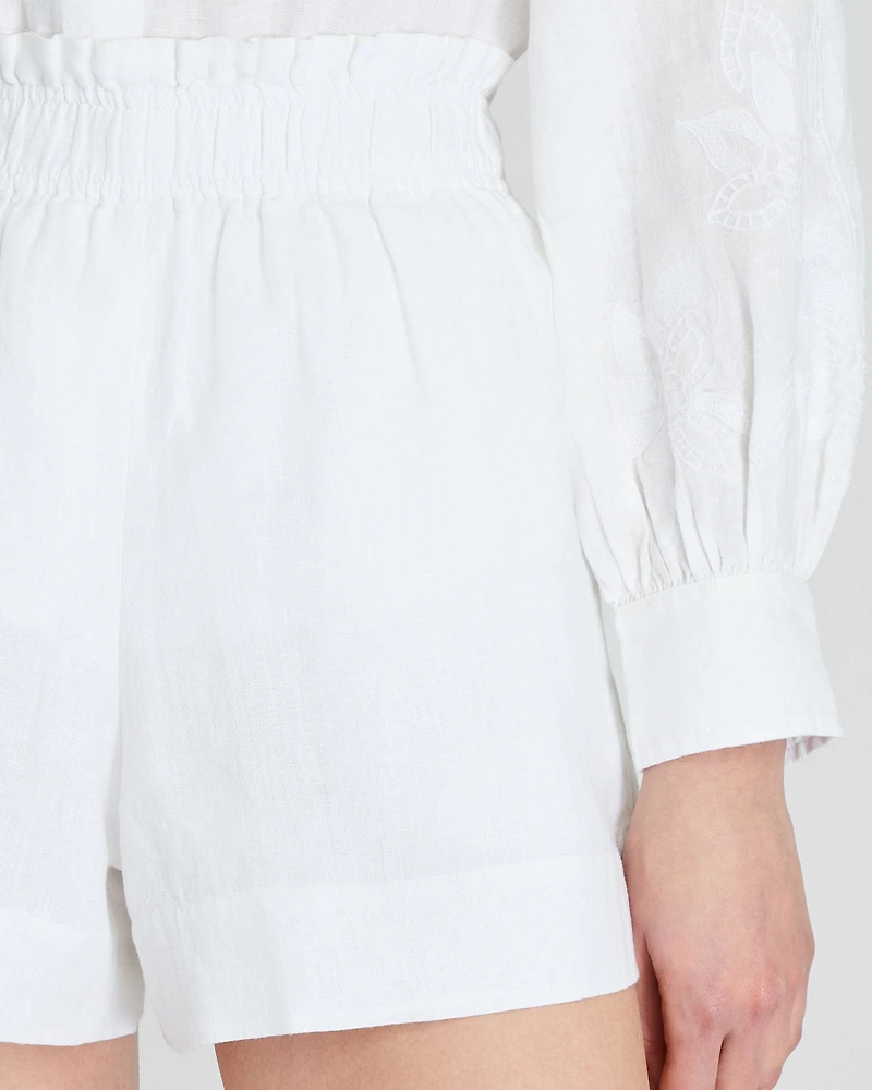 Linen Blend Pull-On Short