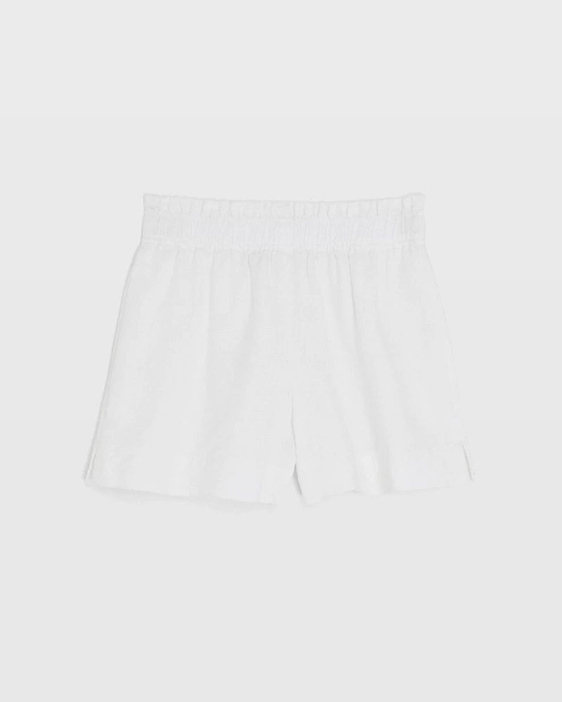 Linen Blend Pull-On Short
